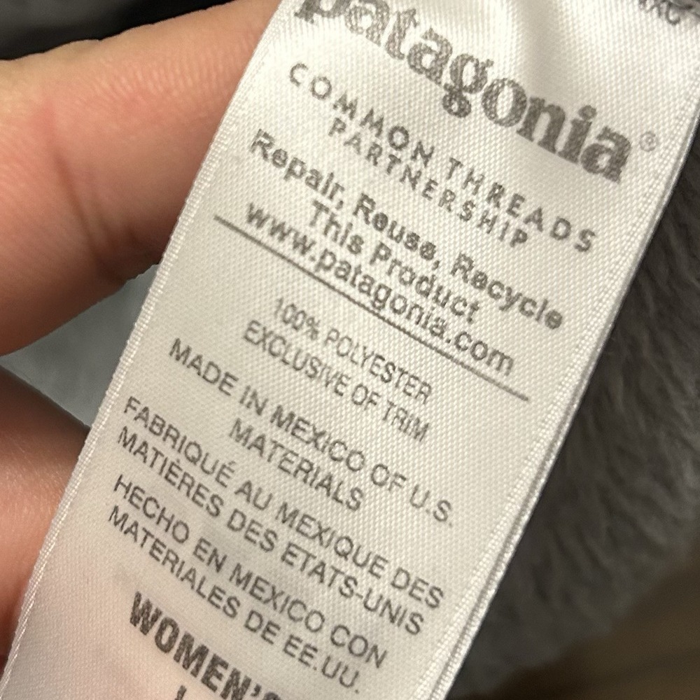 Patagonia Womens Re-Tool Snap-T Fleece Pullover Gray Purple Trim 25442 Large - Picture 5 of 7
